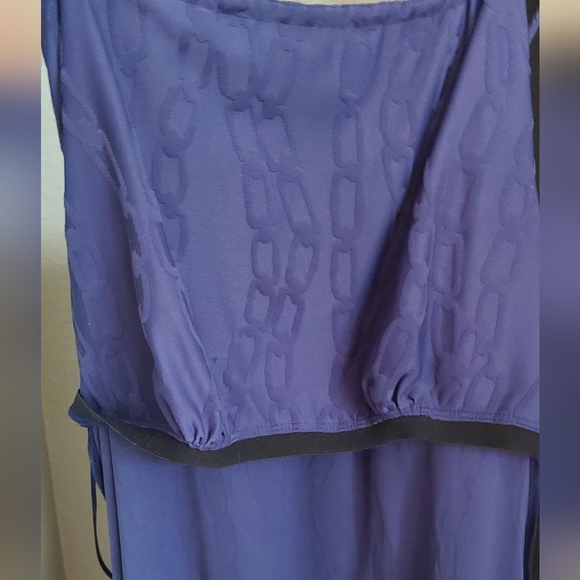 J. McLaughlin Navy Blue Chains Print Sleeveless Knee Dress Medium - Picture 10 of 11